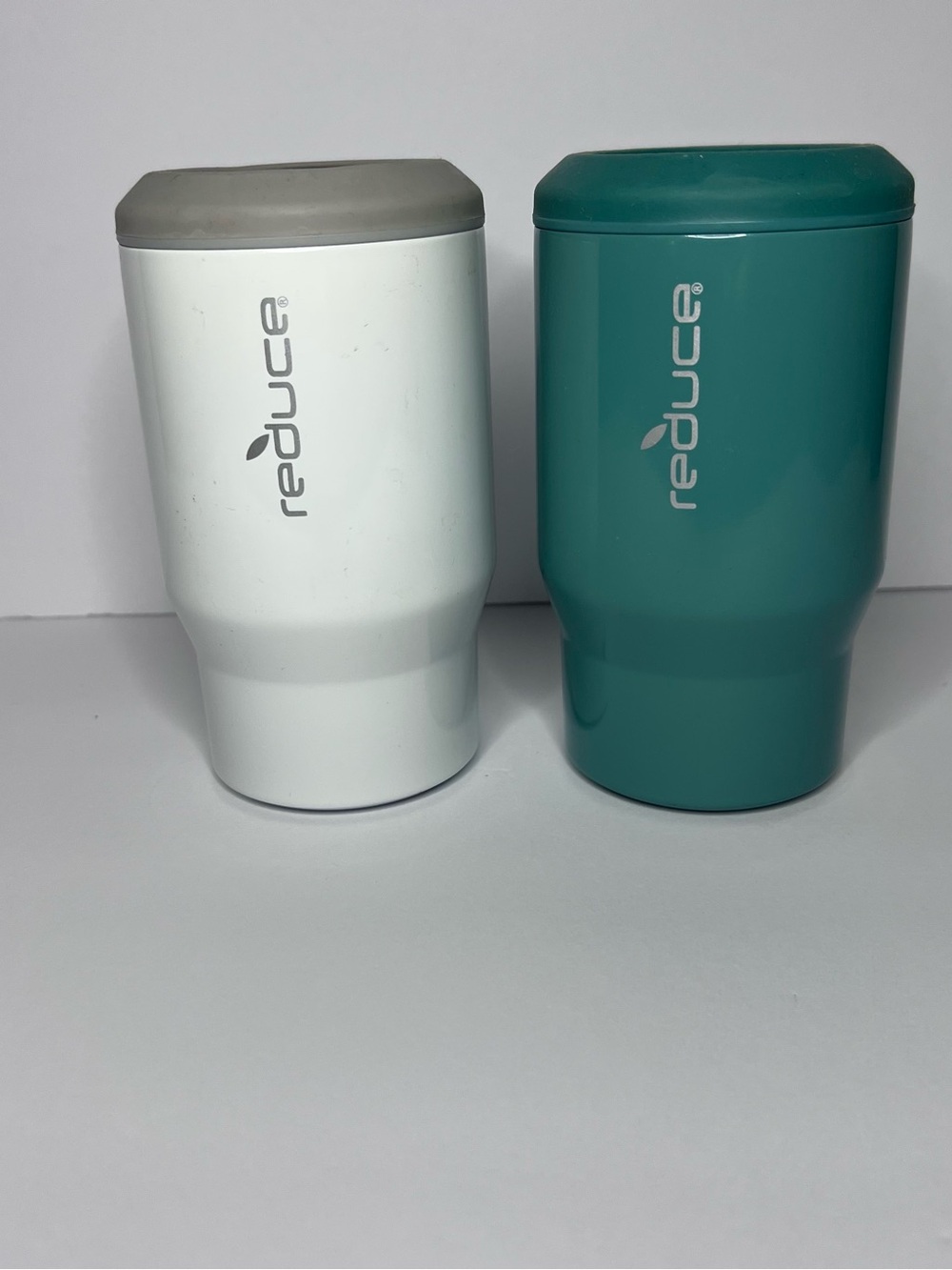 Reduce® Insulated slim and regular can coozie- Set of White & Teal